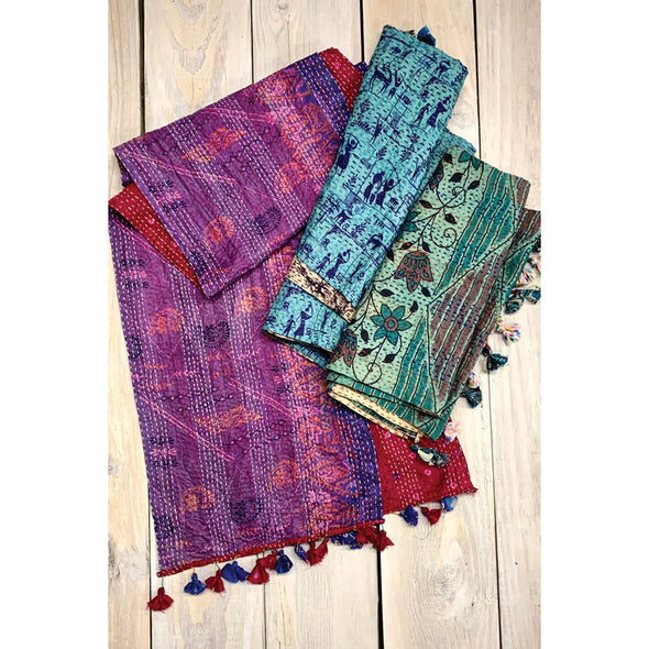 Kantha Silk Sari Scarves