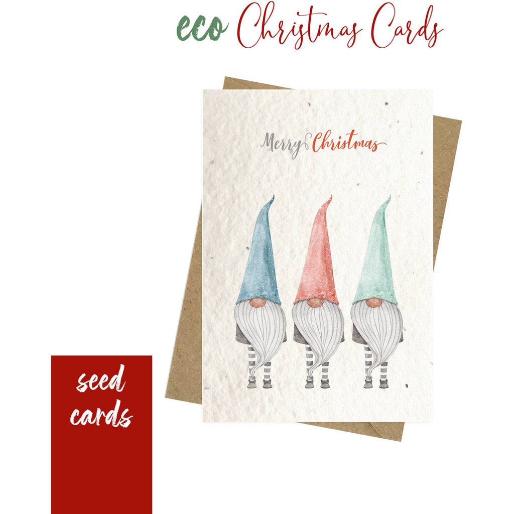 Plantable Christmas Cards - Three Gnomes