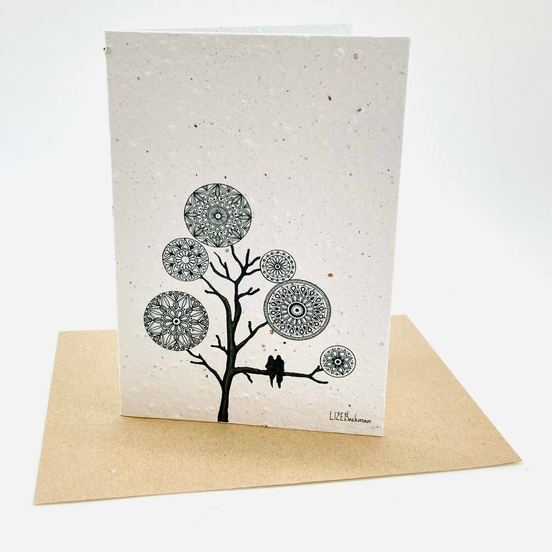 Growing Paper greeting card - Mandala Tree