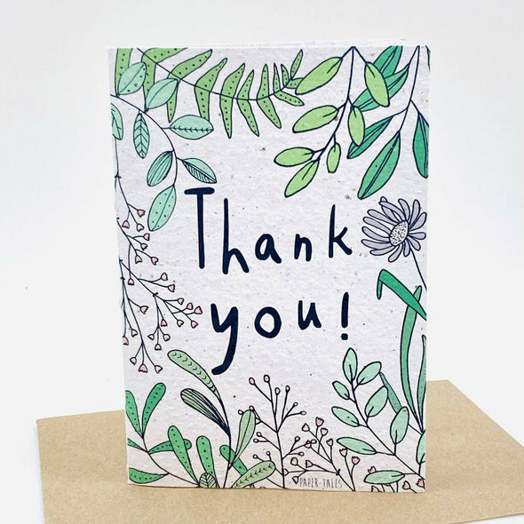 Growing Paper greeting card - Green Thanks