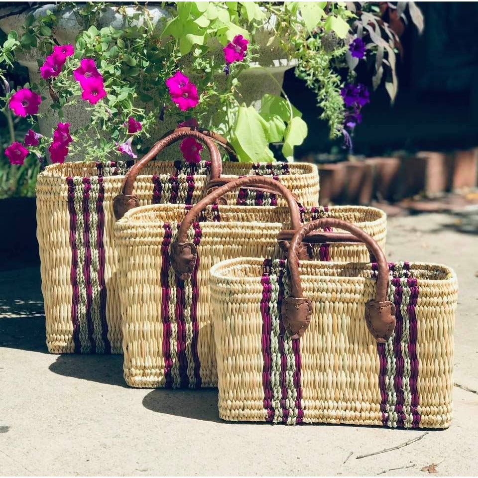Moroccan Midnight Triple Stripe Market Baskets