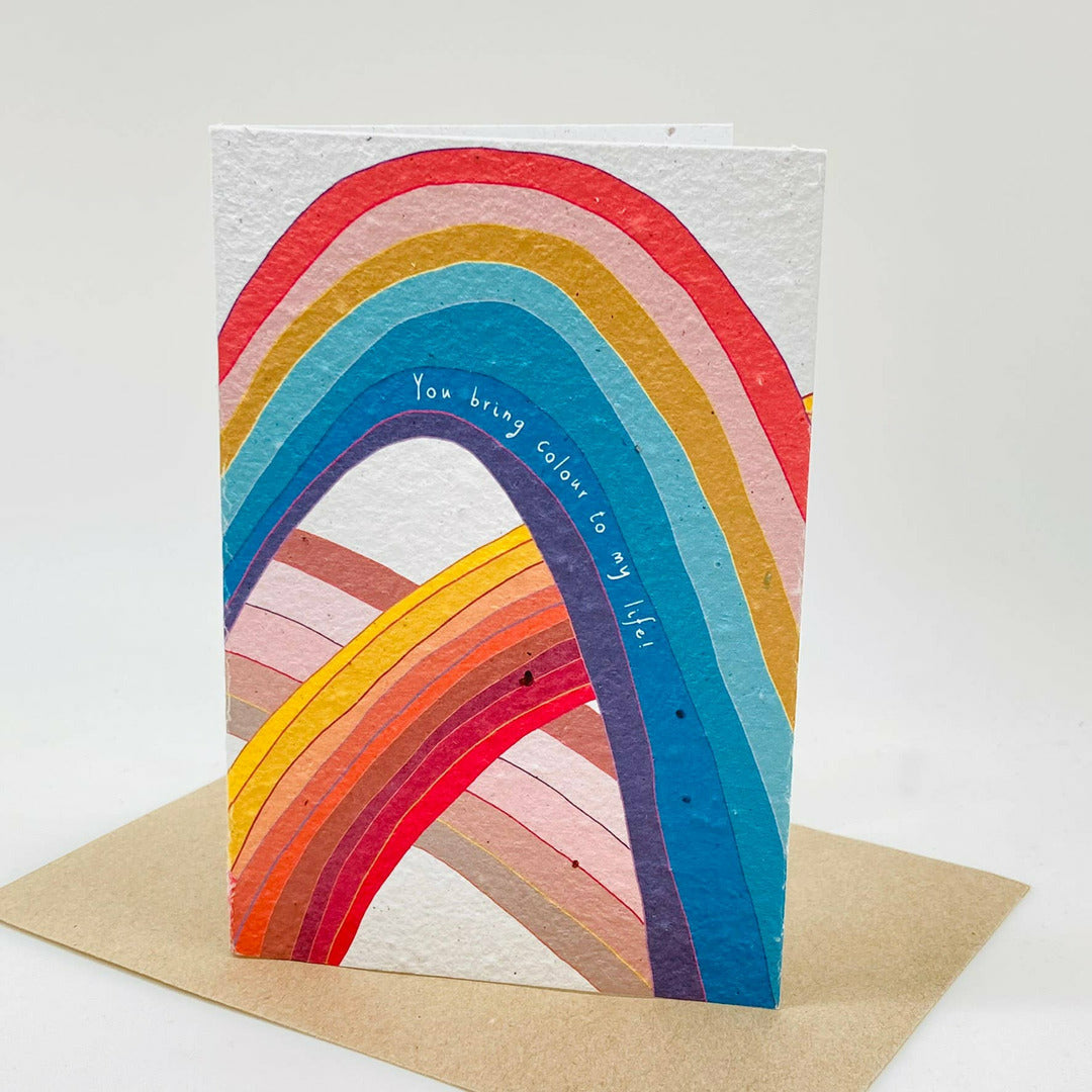 Growing Paper greeting card - Rainbow