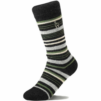 Alpaca Socks - Stripe - Moss