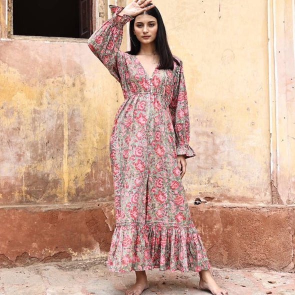Melati Block Printed Dress - India