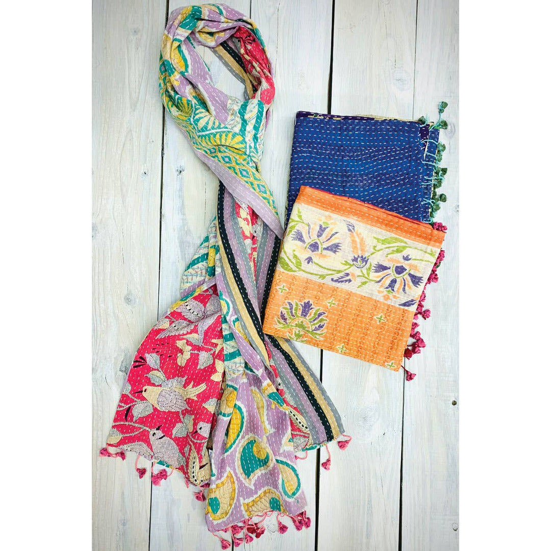 Cotton Kantha Scarves - India