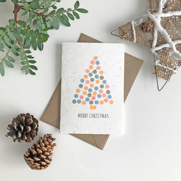 Plantable Christmas Cards - Dots Tree