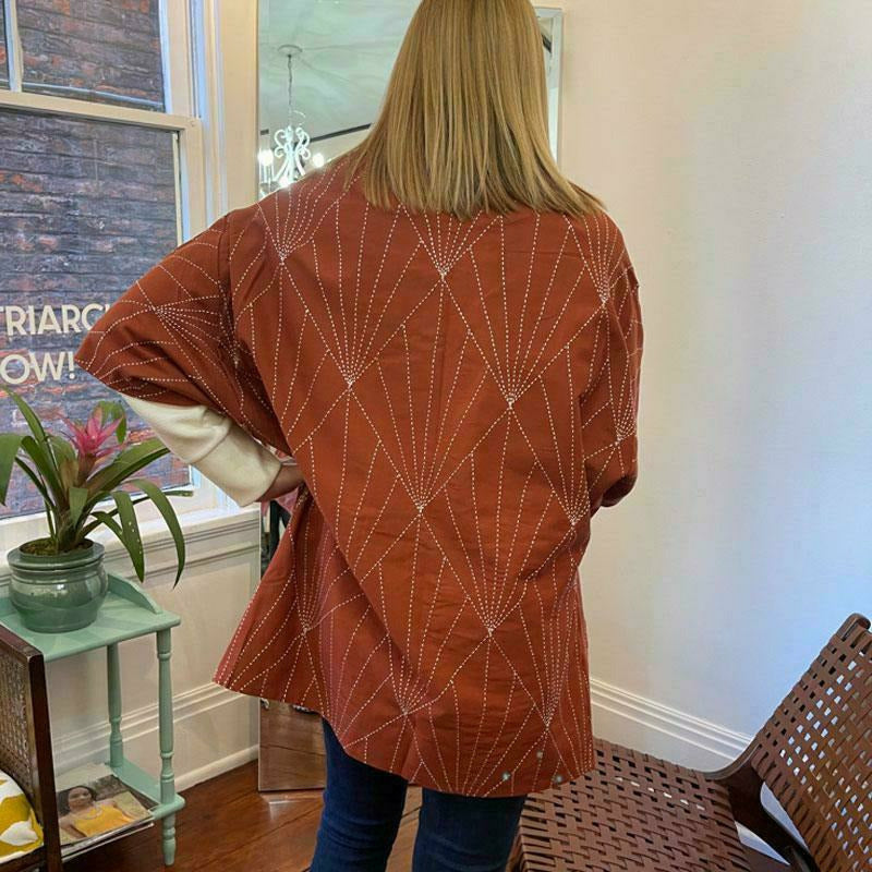 Array Cocoon Jacket, Rust - India