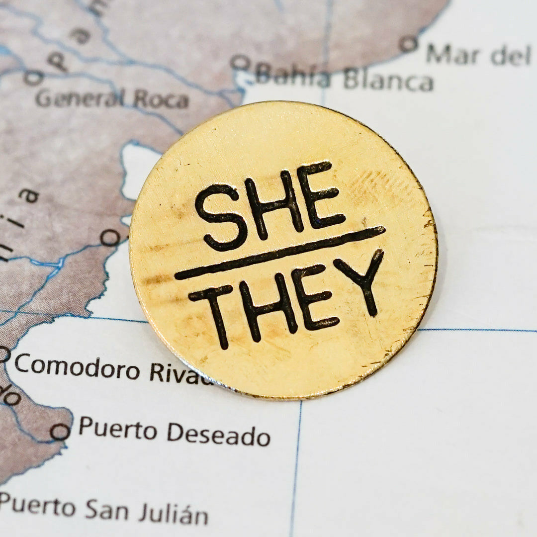 Pronoun Pin: She/They