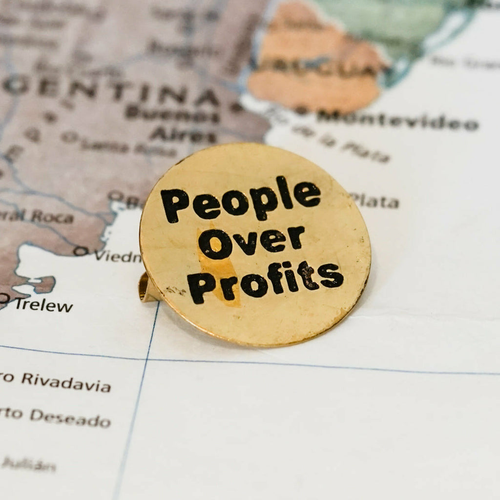 People Over Profits Pin - India