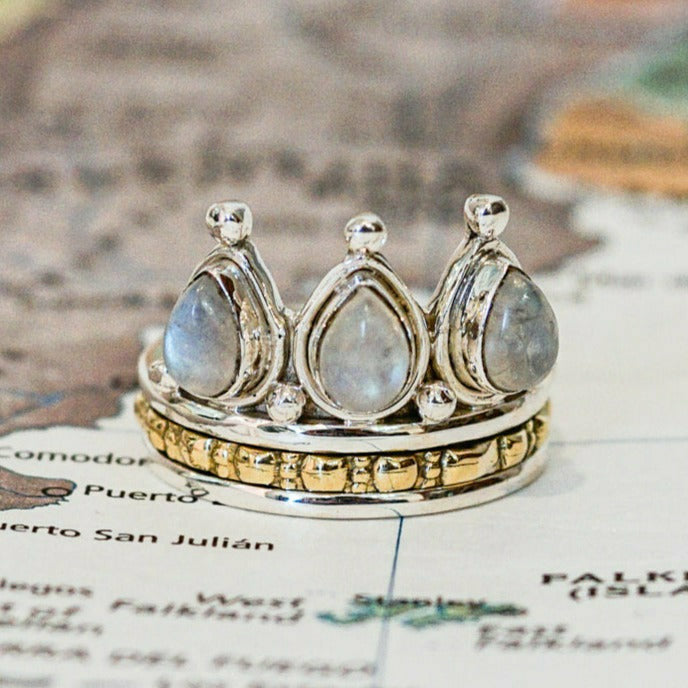 Stone Crown Meditation Ring - Rajasthan, India