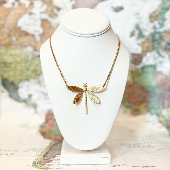 Gold Dragonfly Necklace - Salem, Massachusetts