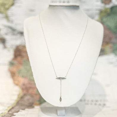 Sterling Silver Two Eyes Drop Necklace