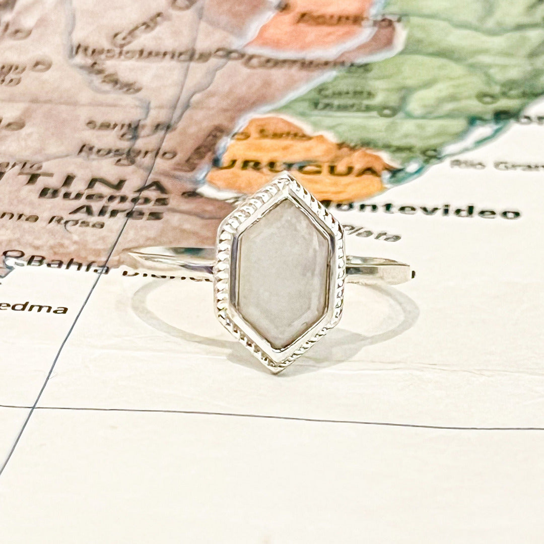 Silver Moonstone Solitaire Ring - Rajasthan, India