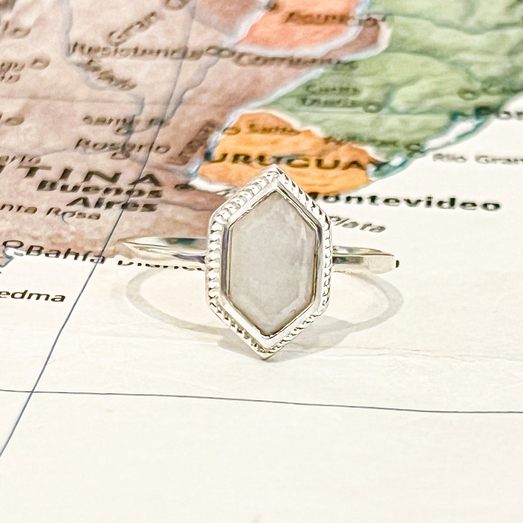 Silver Moonstone Solitaire Ring - Rajasthan, India