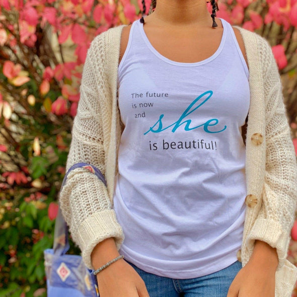 "The Future is Now, and She is Beautiful"  White Tank - India