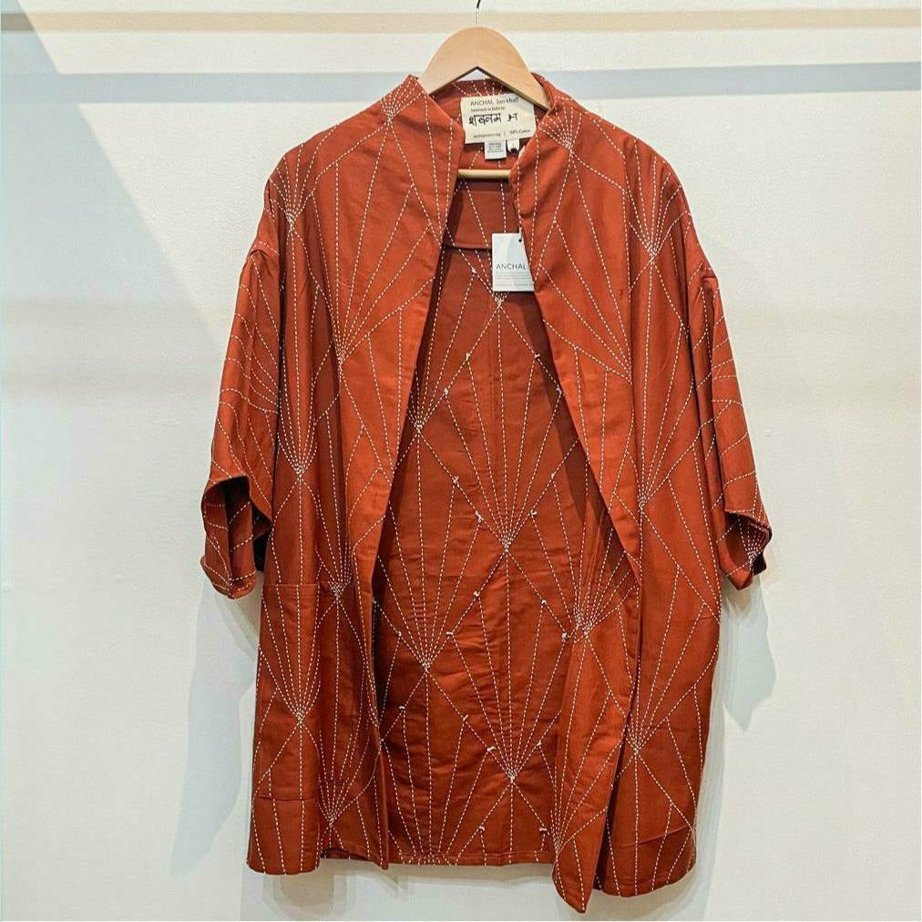 Array Cocoon Jacket, Rust - India