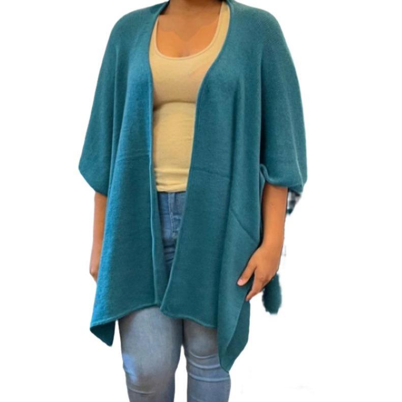 Alpaca Blend Knit Ruana Wrap - Peru