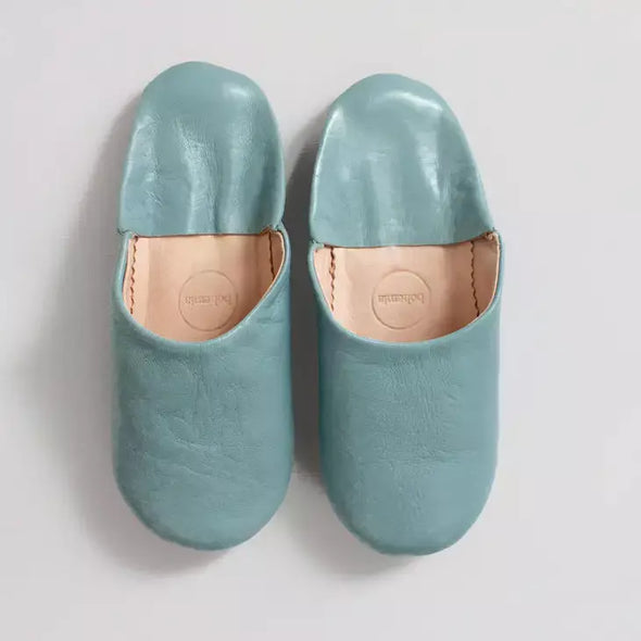 Moroccan Babouche Slippers - Pearl Grey