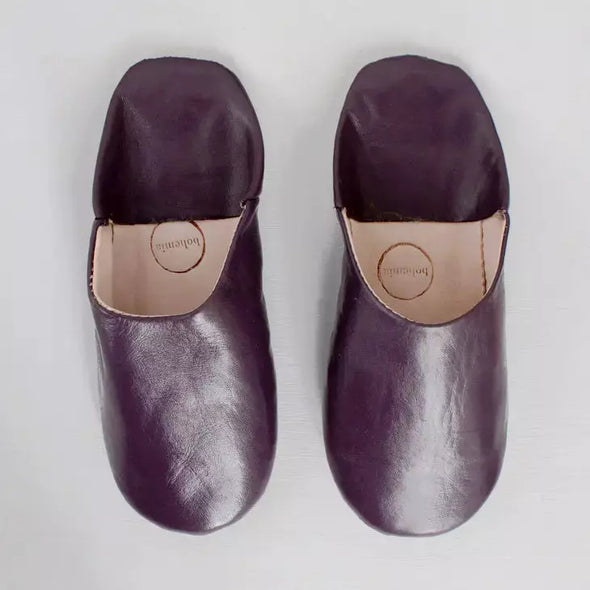 Moroccan Babouche Slippers - Plum
