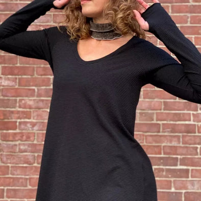 ANGELROX® V-Neck Tunic - Subtle Black - Main, USA