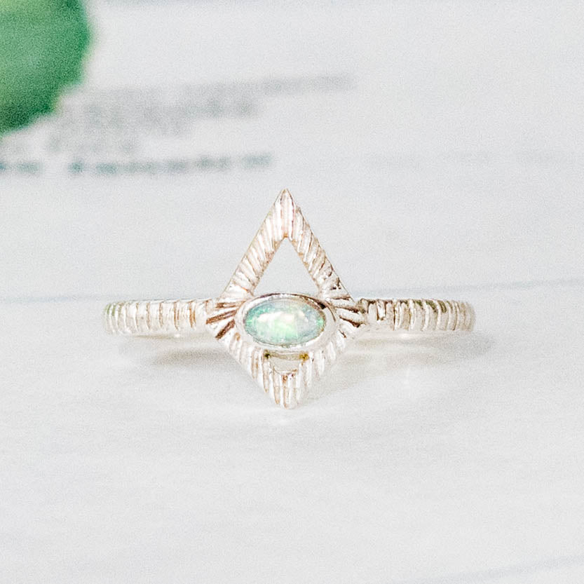 Silver Opal Starlight Ring - India