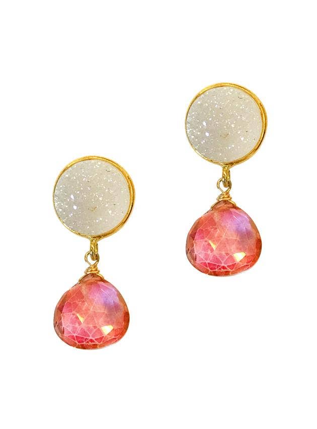 Druzy drop earrings- New Canaan, Connecticut