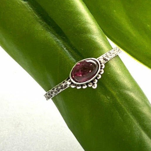 Spotted Tourmaline Band Ring -  Rajasthan, India