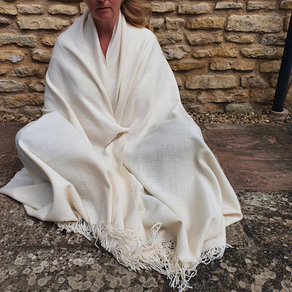 Himalayan Wool Blanket/Meditation shawl - India