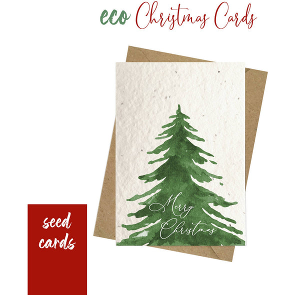 Plantable Christmas Cards - Watercolor Tree