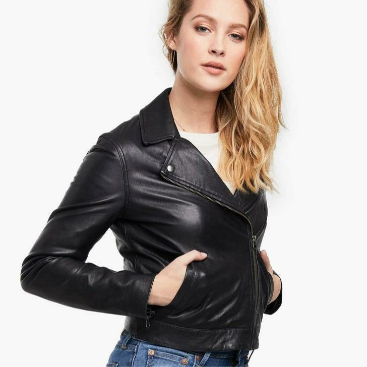 ABLE The Maha Leather Jacket, Black - India