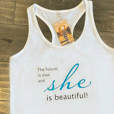 "The Future is Now, and She is Beautiful"  White Tank - India